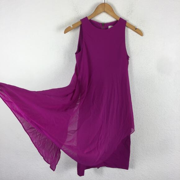 Ted Baker Locie Sheer Asymmetric Chiffon Overlay Mini Dress Small Cocktail Sheer - Picture 10 of 13